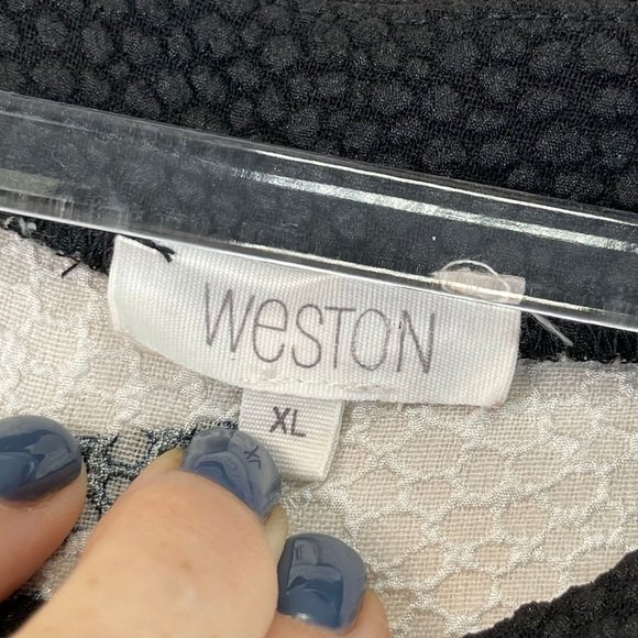 Vintage WESTON Womens XL Black Abstract Floral Multi Long Sleeve Sweater - Picture 8 of 10